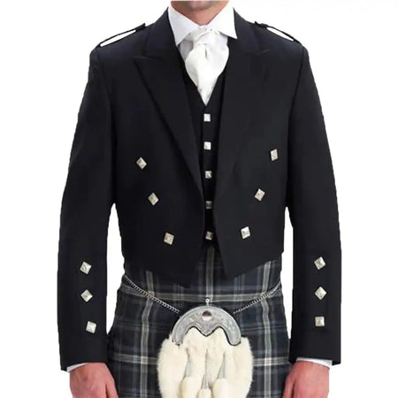 Scottish Highland Prince Charlie Kilt Jacket & Waistcoat Navy Blue
