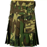 Scottish Mens Army Kilt Tactical Men Woodland Camouflage Tactical Army Utility