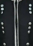 100% Wool New Scottish Black Military Piper Drummer Doublet Tunic Jacket