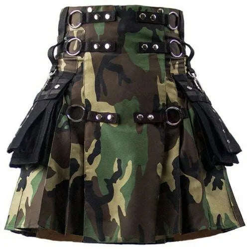 Scottish Modern Utility Kilt Tactical Army Camouflage Kilt For Men