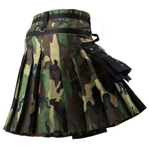 Scottish Modern Utility Kilt Tactical Army Camouflage Kilt For Men