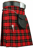 Wallace Tartan Kilt - Scottish Men's 5 Yard Traditional Highland Dress Tartan Casual Kilt