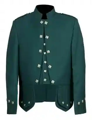 Green Scottish Prince Charlie Kilt Jacket & Waistcoat