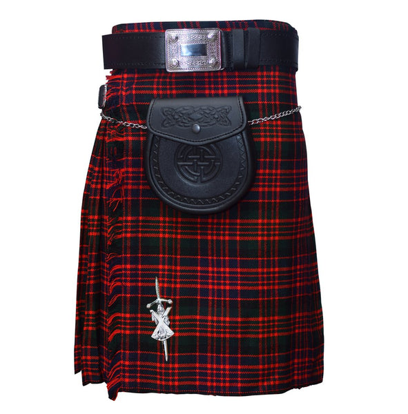 Macdonald Tartan Traditional Scottish Men's Kilt Outfit Thistle Pin, Buckle, Belt, Sporran Set - Kilt Box Shop