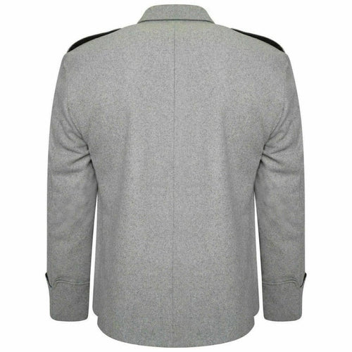 Tweed Crail Scottish Highland Argyle Kilt Jacket and Waistcoat Light Gray