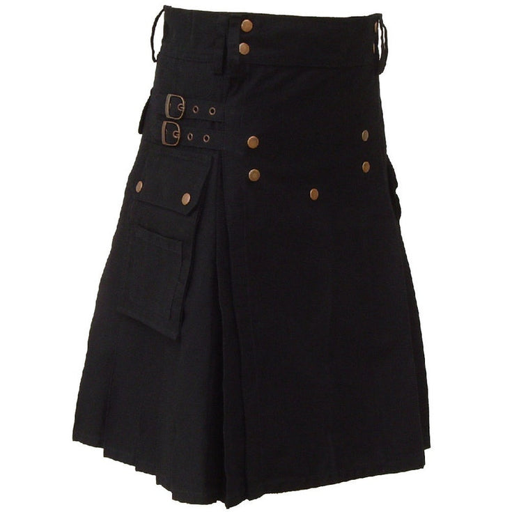 Mens Black Utility Kilt