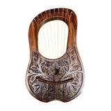 Lyre Harp 10 Metal Strings Rosewood With FREE Bag Key And Sting Set