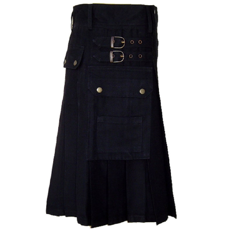 Shop Premium Men's Black Utility Kilt – Kilt Box Shop