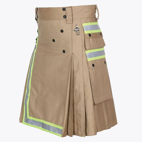 Khaki Firefighter Utility Kilt For Men