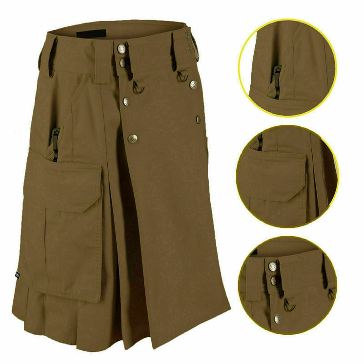 Dark Brown Men's Utility Kilt