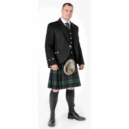 Scottish National Scottish Tartan Kilt With Jacobite Shirt Outfit Package of 6 (Six) Pieces